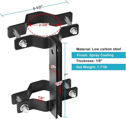 2 Pack 2-3/8" Round Street Sign Mount Bracket | 1/8" Thick in Kuwait