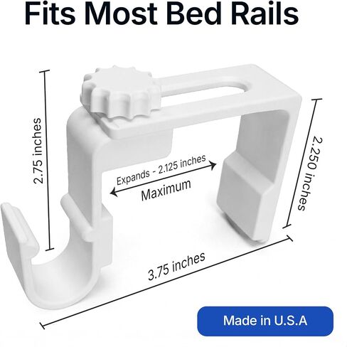 حامل خرطوم CPAP قابل للتعديل بمشبك - بدون مشبك حاجز لسرير الحفر، خطاف أنبوب آمن على شكل حرف U لدعم أنابيب CPAP الخالية من التشابك - صنع في الولايات المتحدة الأمريكية - أبيض (غطاء خرطوم قابل للتخييم) in Kuwait