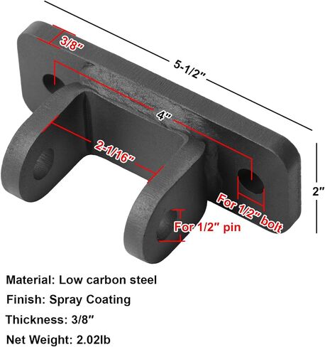2 Pack Universal Adjustable Tow Bar Bumper Brackets, Heavy Duty 3/8" Thick | 1/2" Pin Hole in Kuwait