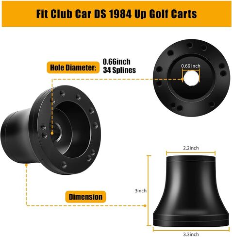 Club Car DS Steering Wheel Adapter Hub for Club Car DS 1984+ Golf Cart with 5-6 Holes Golf Cart Steering Wheel in Kuwait
