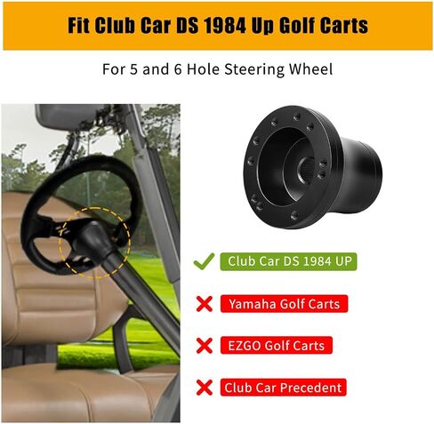Club Car DS Steering Wheel Adapter Hub for Club Car DS 1984+ Golf Cart with 5-6 Holes Golf Cart Steering Wheel in Kuwait