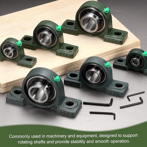 uxcell UCP204 Pillow Block Bearings, 20 mm Bore Self Alignment, Solid Cast Steel Base, Chrome Steel Flange Mounted Pillow Block Ball Bearing, (ABEC3) in Kuwait