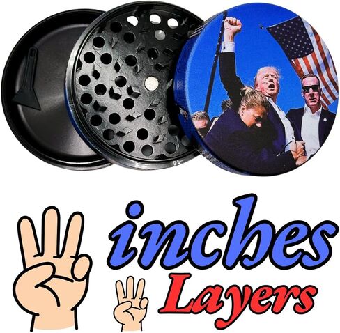 Herb Grinder. 3 inch herb grinder. Easily grind spices for home, kitchen and when traveling. Custom printed Trump grinder has three layers (No Screen Catcher) in Kuwait