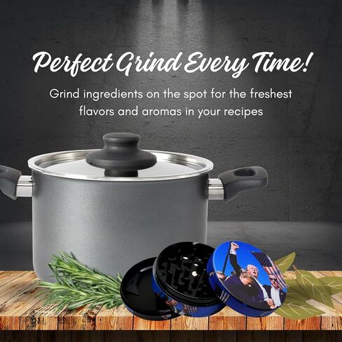 Herb Grinder. 3 inch herb grinder. Easily grind spices for home, kitchen and when traveling. Custom printed Trump grinder has three layers (No Screen Catcher) in Kuwait