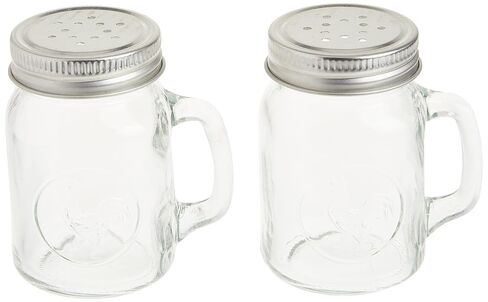 Circleware Mason Jar Rooster Mug Salt and Pepper Shakers, 5 oz, Clear in Kuwait