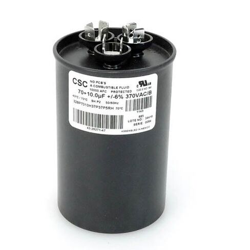 43-101662-47 -Rheem OEM مكثف تشغيل مزدوج بديل دائري 70 + 10 فائق التوهج / MFD 370 فولت in Kuwait