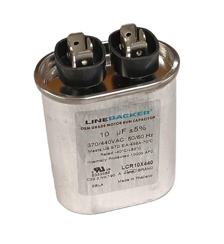 Supco Capacitor Oval Run 10 uf 370/440 Volts for HVAC Motors Compressors LCR10X440 Linebacker in Kuwait