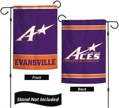 لافتة Evansville Purple Aces مقاس 12.5 سم × 18 سم ذات وجهين وشعار كلية الحديقة مطبوعة في الولايات المتحدة الأمريكية in Kuwait