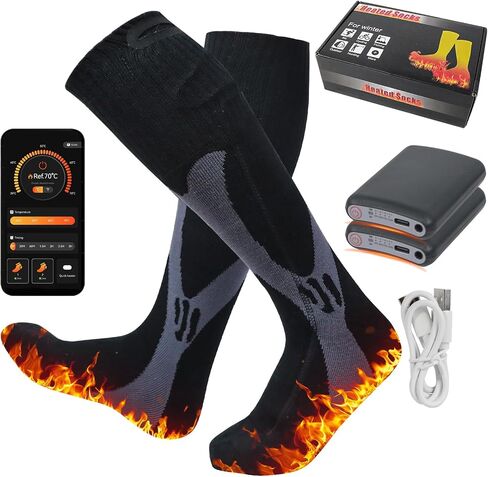 Heated Socks for Men Women,Electric Socks for Men Rechargeable, Washable 5000mAh Battery for Winter Work Skiing Cycling Hiking in Kuwait