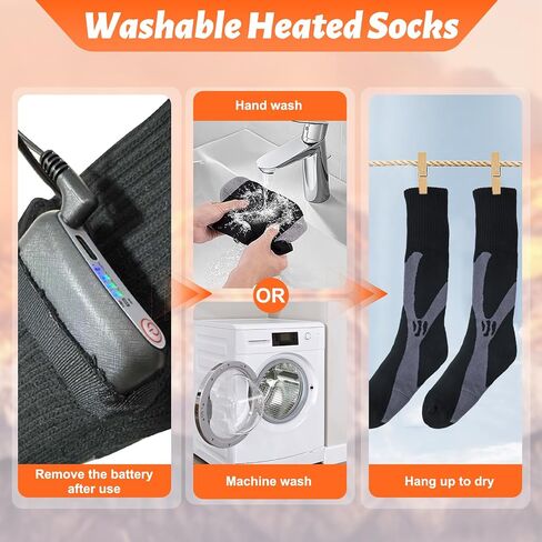 Heated Socks for Men Women,Electric Socks for Men Rechargeable, Washable 5000mAh Battery for Winter Work Skiing Cycling Hiking in Kuwait