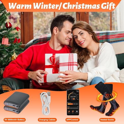Heated Socks for Men Women,Electric Socks for Men Rechargeable, Washable 5000mAh Battery for Winter Work Skiing Cycling Hiking in Kuwait