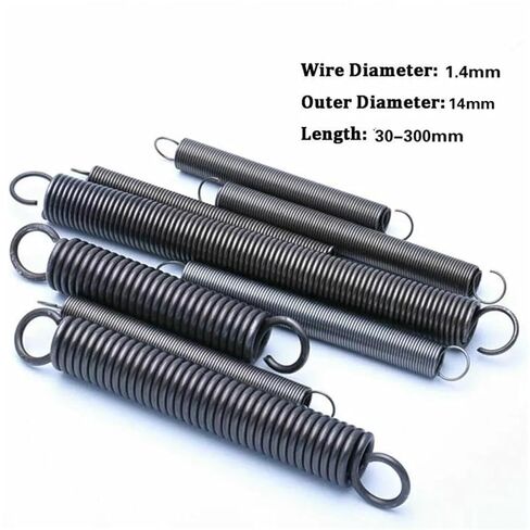 Double Hook Springs, Compression Tension Spring Extension Outer Diameter 14mm Wire 1.4mm Length 30-300mm, 1Pcs(1.4x14x130mm) in Kuwait