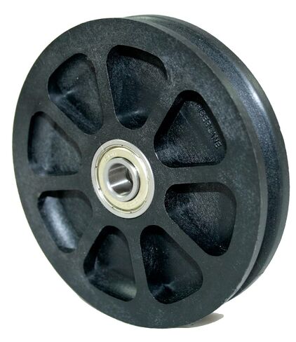 Idler Pulley 4"/100mm for Wire, Cable, Rope and Cord up to 1/8" with Double Ball Bearing and Integrated spacers, Heavy Duty - Made in Germany in Kuwait