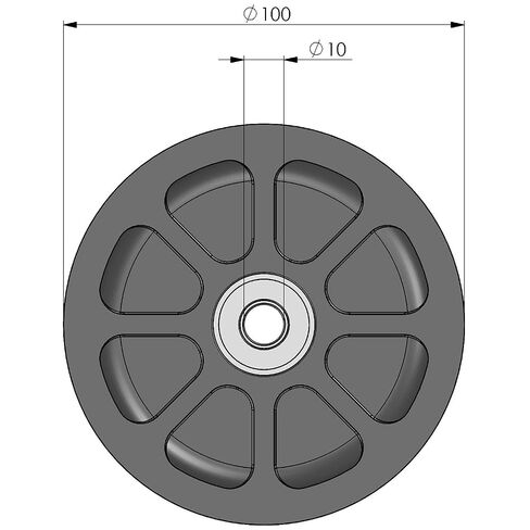 Idler Pulley 4"/100mm for Wire, Cable, Rope and Cord up to 1/8" with Double Ball Bearing and Integrated spacers, Heavy Duty - Made in Germany in Kuwait