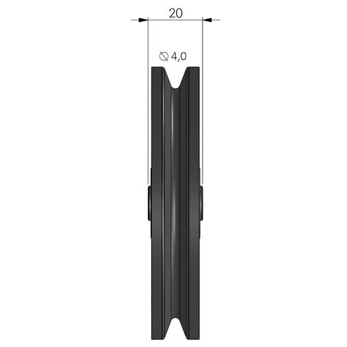Idler Pulley 4"/100mm for Wire, Cable, Rope and Cord up to 1/8" with Double Ball Bearing and Integrated spacers, Heavy Duty - Made in Germany in Kuwait
