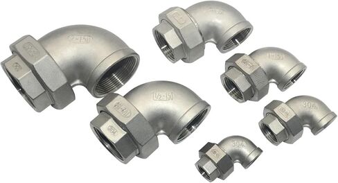 304 Stainless Steel Elbow 1/2" 3/4" 1" 1-1/4" 1-1/2" 2" Female 90 Degree Thread Live Joint 1pcs(1-1/2") in Kuwait