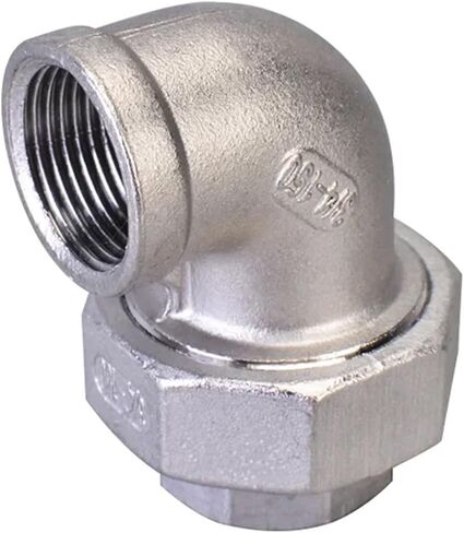 304 Stainless Steel Elbow 1/2" 3/4" 1" 1-1/4" 1-1/2" 2" Female 90 Degree Thread Live Joint 1pcs(1-1/2") in Kuwait