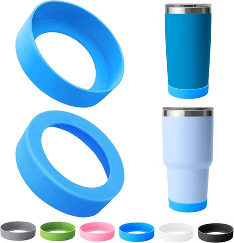Silicone Boot for YETI Tumbler 20 oz 30 oz, Protective Silicone Boot Sleeve for 20oz 30 oz Tumbler with 2.75-2.95Inch Base Diameter(2Pcs Black) in Kuwait
