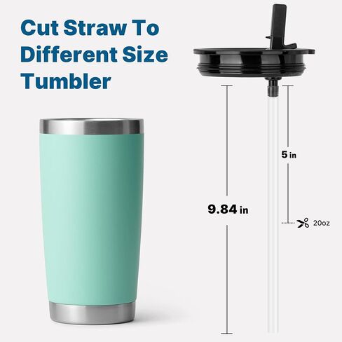 Straw Lid Compatible with YETI Rambler 20 oz Tumbler, 16 oz Pint, 24 oz Mug and 25 oz Straw Mug, Spill Proof Tumbler Top Covers with Cleaning Brush, BPA Free (Teal) in Kuwait