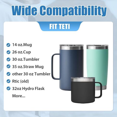 30 oz Tumbler Lid for Yeti, 2 Pack Magnetic Top Replacement for 30 oz Tumbler, 14 oz Mug and 35 oz Straw Mug, Replacement Cover, Spill Proof (transparent 3 Pack) in Kuwait