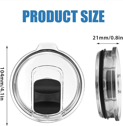 30 oz Tumbler Lid for Yeti, 2 Pack Magnetic Top Replacement for 30 oz Tumbler, 14 oz Mug and 35 oz Straw Mug, Replacement Cover, Spill Proof (transparent 3 Pack) in Kuwait