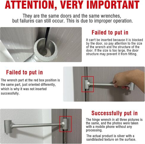 Door Hinge Adjustment Tool, 9-25mm Diameter Hinge Adjustment Wrench, A Door Hinge Repair Tool Suitable for Residential, Firefighting, Industrial, Security (Matte Silver White, 14-19mm) in Kuwait