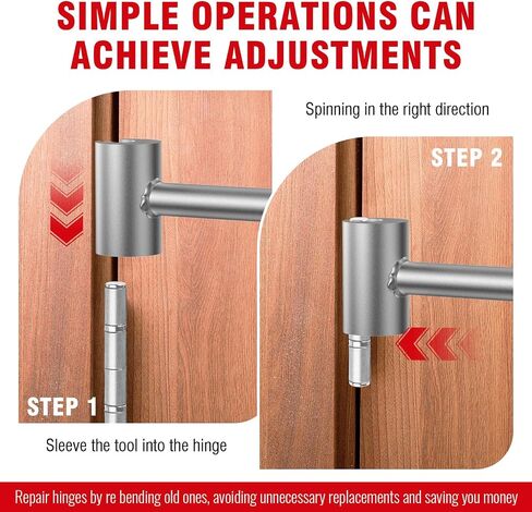 Door Hinge Adjustment Tool, 9-25mm Diameter Hinge Adjustment Wrench, A Door Hinge Repair Tool Suitable for Residential, Firefighting, Industrial, Security (Matte Silver White, 14-19mm) in Kuwait