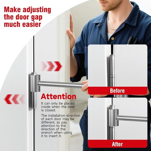 Door Hinge Adjustment Tool, 9-25mm Diameter Hinge Adjustment Wrench, A Door Hinge Repair Tool Suitable for Residential, Firefighting, Industrial, Security (Matte Silver White, 14-19mm) in Kuwait