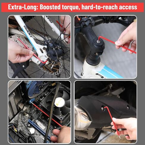 Bates- Long Allen Wrenches Sets, 13 Pack, 3.8" to 9" Length, SAE Hex Key Set (3/64" to 3/8"), Long Allen Wrench Set with Exrta Long Arm and Ball End for Precision, Mechanics, DIY, Home Repairs in Kuwait