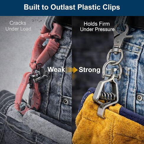 Metal Glove Clips, Heavy Duty Work Glove Holder | Strong Grip for Construction, Industrial, Tactical, Mechanics and Outdoor Use, 360° Swivel Snap Hook for Backpack in Kuwait