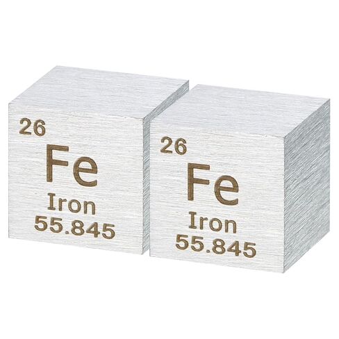 uxcell 2 Pcs Iron Cube, 0.39 Inch High Density Metal Element Cube Metal Density Cube for Chemical Elements Collection Science Education Experiment Application, Silver in Kuwait