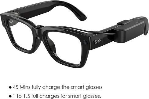 شاحن بطارية لشاشة RayBan Meta، شاحن محمول لملحقات نظارات Meta، بنك طاقة صغير يمكن ارتداؤه لعرض Meta in Kuwait