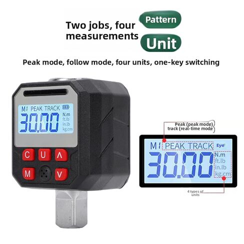 banapoy Digital Torque Adapter 1/2in Drive, 3 to 60Nm 2% Accuracy Torque Gauge Wrench Converter with Color LCD Screen, Socket, Screwdriver, 500 Data Storage in Kuwait