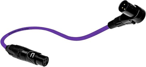 كابل XLR متوازن بزاوية قائمة ذكر إلى أنثى مستقيمة - 30 قدم أسود - موصل ميكروفون احترافي ثلاثي السنون لمكبرات الصوت التي تعمل بالطاقة أو واجهة الصوت أو الخلاط للأداء المباشر والتسجيل in Kuwait