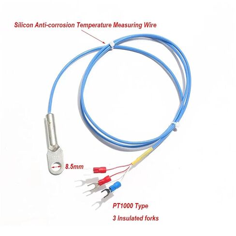 1PC PT1000 Surface Mount RTD Temperature Sensor 8.5mm Hole Cold Press End Probe Patch Type 1M 2M 3 Meters 4M 5M 3-Wire Insulated Fork in Saudi Arabia