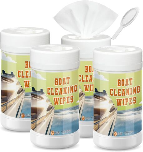 Loopeer 3 Pack Boat Cleaning Wipes with UV Protection 60 Count Each Non-Toxic Cleaner for Boat Seat Matte Finish Marine Cleaning Wipes for Vinyl Car Leather Dashboard Console Interior Exterior in Kuwait