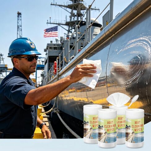Loopeer 3 Pack Boat Cleaning Wipes with UV Protection 60 Count Each Non-Toxic Cleaner for Boat Seat Matte Finish Marine Cleaning Wipes for Vinyl Car Leather Dashboard Console Interior Exterior in Kuwait