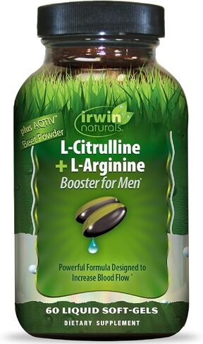 Irwin Naturals L-Citrulline + L-Arginine - 60 Liquid Soft-Gels - Booster for Men with Beet Root - Supports Blood Flow in Saudi Arabia