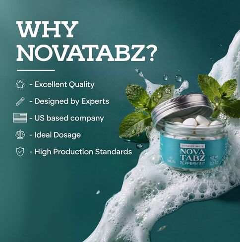 Nano-Hydroxyapatite Toothpaste Tablets, Fluoride/SLS/Plastic-Free | 62 Count, Peppermint Flavor, Enamel Care, Gentle for Sensitive Teeth, Vegan in Kuwait