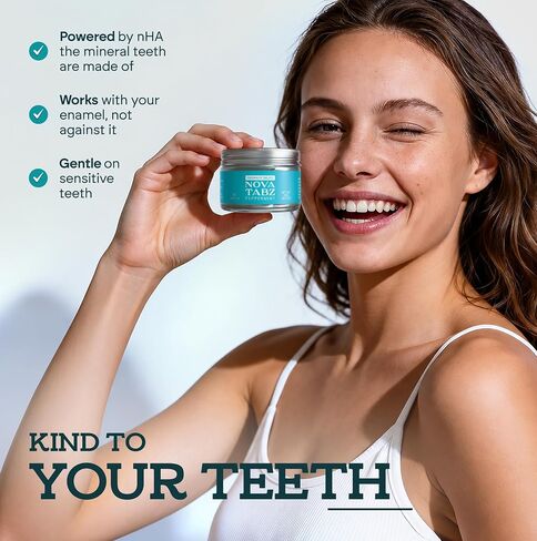 Nano-Hydroxyapatite Toothpaste Tablets, Fluoride/SLS/Plastic-Free | 62 Count, Peppermint Flavor, Enamel Care, Gentle for Sensitive Teeth, Vegan in Kuwait