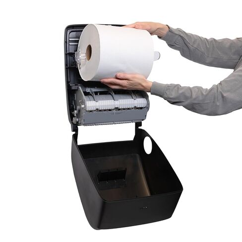 San Jamar Timeless Hands-Free Mechanical Paper Towel Dispenser, Black, Commercial Grade, Universal Roll Compatibility, Touchless Operation, for Bathrooms and Kitchens in Kuwait