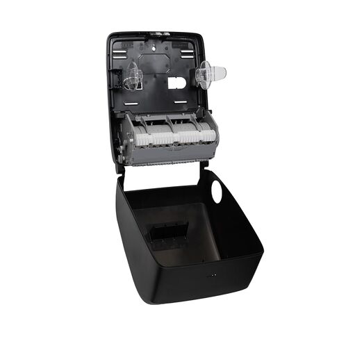San Jamar Timeless Hands-Free Mechanical Paper Towel Dispenser, Black, Commercial Grade, Universal Roll Compatibility, Touchless Operation, for Bathrooms and Kitchens in Kuwait