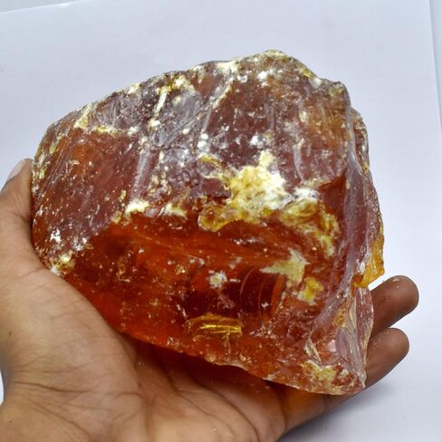 Natural CERTIFIED 85.5 Ct Raw Amber Orange Uncut Rough Vintage Gemstone in Kuwait