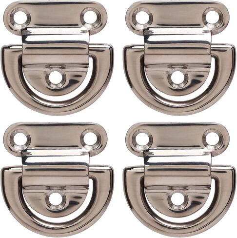 4 Pack Marine Grade Stainless Steel Folding Pad Eye, 316 Stainless Steel Polishing Rustproof D Rings Deck for Marine Yacht in Kuwait