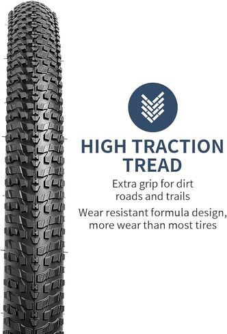 YUNSCM 2-PCS 26" Folding Replacement Bike Tires 26x2.35/60-559 (Y-1492) | 26" Bike Tires Compatible with Mountain Bike 26 x 2.35 Gravel/Off Road Bicycle Tires in Kuwait