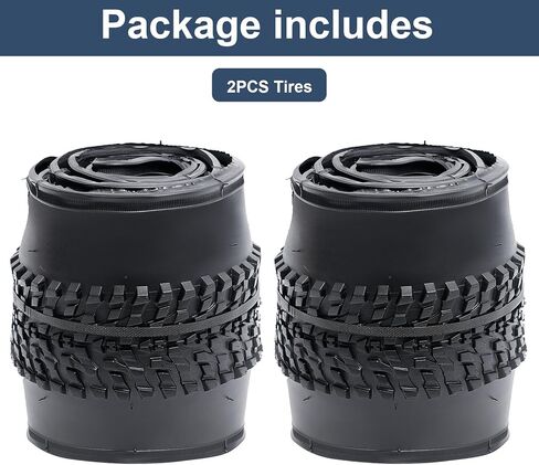 YUNSCM 2-PCS 26" Folding Replacement Bike Tires 26x2.35/60-559 (Y-1492) | 26" Bike Tires Compatible with Mountain Bike 26 x 2.35 Gravel/Off Road Bicycle Tires in Kuwait