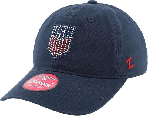 ZHATS U.S. Soccer Officially Licensed USMNT Women's Adjustable Hat Girlfriend Rhinestones Navy in Kuwait