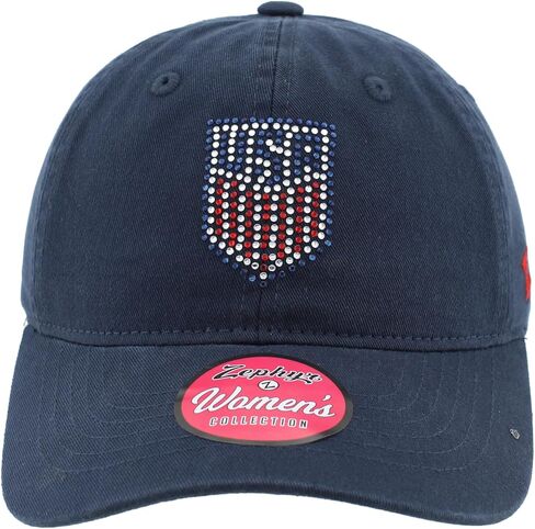 ZHATS U.S. Soccer Officially Licensed USMNT Women's Adjustable Hat Girlfriend Rhinestones Navy in Kuwait