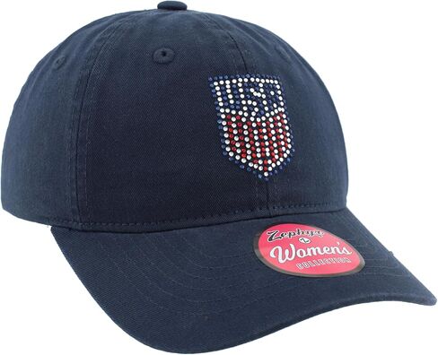 ZHATS U.S. Soccer Officially Licensed USMNT Women's Adjustable Hat Girlfriend Rhinestones Navy in Kuwait
