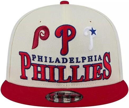 New Era Philadelphia Phillies Men's White Adjustable Archive 9FIFTY Snapback Cap - MLB Flat Bill Structured Baseball Hat in Kuwait